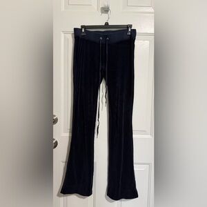 Juicy Couture Navy Velvet Flared Track Pants